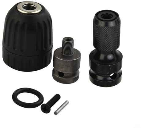 Crabop Set di mandrini per trapano senza chiave da 0,8-10 mm con attacco 3/8-24UNF e adattatore per chiave elettrica di conversione
