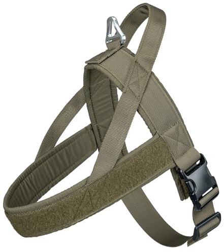Excellent Elite Spanker Einfach Nylon Zugfrei mit gepolsterter Hundeweste | Taktisch Militärisch Dienst Verstellbares Geschirr mit Kontrollgriff für kleine mittlere und große Hunde Spaziergang Training