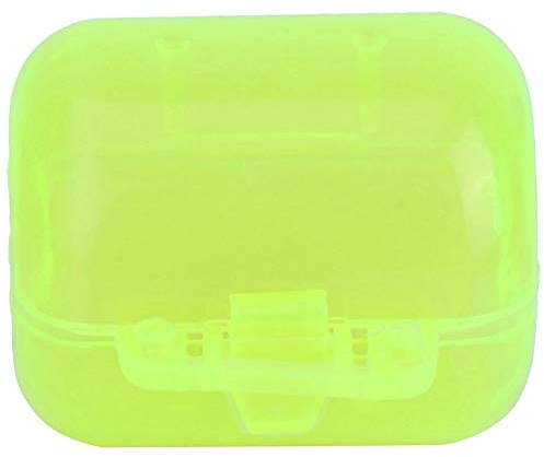 50 Stücke Kunststoff Angelhaken Box Clamshell Fluorescent Yellow Squid Köder Haken Box Abdeckung Fall Angelzubehör Angelgerät Box(Mittel)