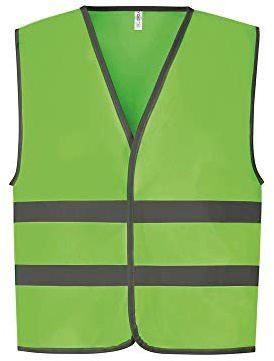 Yoko - Gilè alta visibilità fasce riflettenti - Bambini (L) (Verde lime)