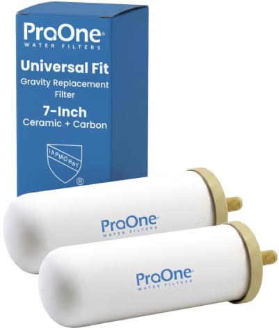 ProOne G-Series Lot de 2 filtres à gravité de rechange de 17,8 cm – Universellement compatibles avec les systèmes de filtration d'eau par gravité – Certifié NSF/ANSI pour réduire le plomb, les