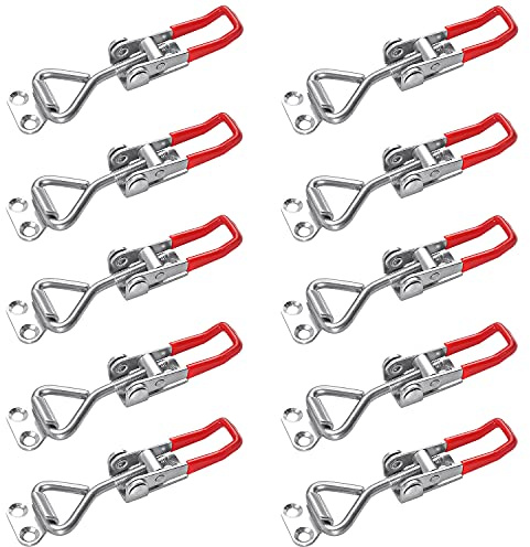 Lot de 10 fermoirs à cliquet, serrure à levier, serrure de tiroir, serrure de porte, serrure à cliquet, capacité de retenue pour serrure d'angle, petit bouton de serrage pour tiroirs armoire porte sac