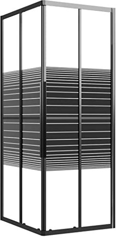 vidaXL Cabine de Douche à Rayures Paroi de Douche Cabine de Salle de Bain Accessoire de Baignoire Maison Intérieur ESG 80x70x180 cm Noir