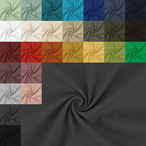 Canvas stabiler Stoff Meterware - reißfester Taschenstoff - schwerer Baumwollstoff - Baumwolle Uni - Trachtenstoff - Panama - 50 x 150 cm, Farbe: 067 dunkelgrau