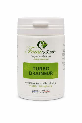 Féminature | Turbo Draineur 2-en-1 – Détox Profonde, Élimination & Peau Nette – Pissenlit, Bardane, Pensée Sauvage – 60 Comprimés - Fabriqué en France