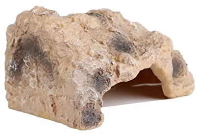 Reptile Simulation Rock Hide - Resin Amphibian Hideouts Cave Size 7.2cm x 3cm, Habitat for Bearded Dragon Turtles Lizards Snakes Crab Gecko Leopard Spider Fish
