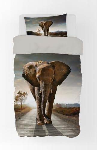 Aymax Bettwäsche Set mit Elefant 135x200 cm (80x80 cm)
