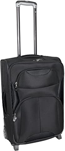 Trolley Reisekoffer Weichgepäck Koffer schwarz 58 Liter Reisetrolley leichtlaufrollen Ø85mm
