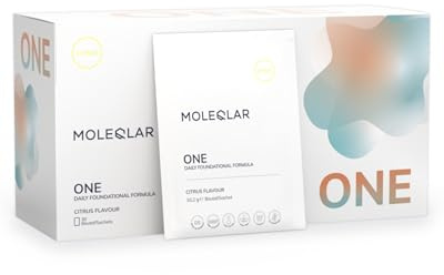 MoleQlar ONE Komplex 30 Sachets - All in ONE Foundational Formula - Supplement mit Longevity Molekülen, Vitaminen und Mineralstoffen - nur ein Sachet pro Tag (30 Sachets, Zitrone)