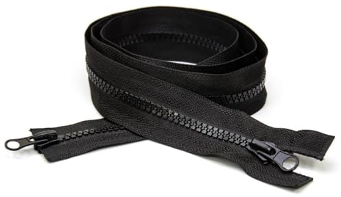 KYLOS 1 Stück Reißverschluss in Schwarz 70 cm, Langer Spiralreißverschluss, 8 Reißverschluss, Nylon Reißverschlüsse, 2 Wege Teilbar Schwarze Reissverschluss, Für Jacken, Mantel, Taschen