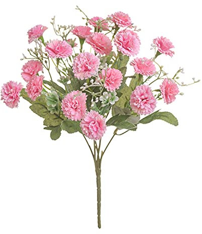 RWRAPS Artificial Flowers Korean Style20 Heads Artificial Flowers Fake Flowers Holding Flowers Bouquet Small Lilac Carnation (Color : Purple) (Pink)