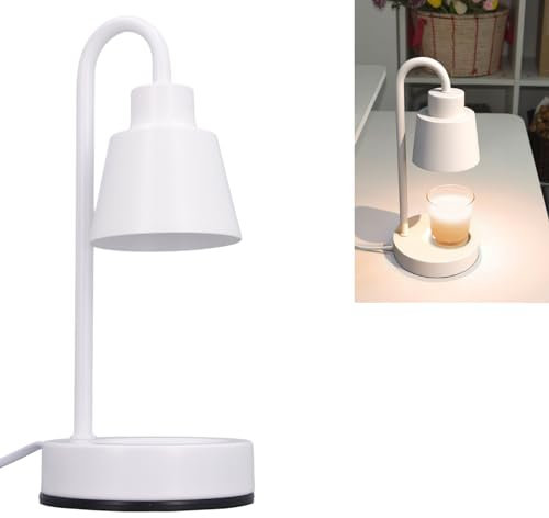 Jiawu Lámpara Calentadora de Velas, Calentador Eléctrico de Cera Aromática con Temporizador y 2 Bombillas, Lámpara de Mesa Regulable, Regalos de Inauguración (Enchufe de la UE 220V
