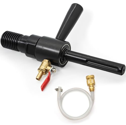 DaduoRi 1 1/10.2 cm-7 Stecker auf SDS Max Bohreradapter – Wassereinspritzfähig, inklusive massivem Messingschlauch-Schnellverbinder – kompatibel mit Kernbohrkronen für Betonbohrungen