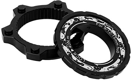 Hominas Fahrrad Centerlock Adapter, Bremsscheibe Center Lock Adapter 6 Loch Centerlock Lockring Rotoradapter für Mountainbike (Schwarz)