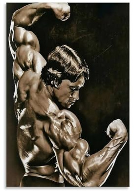 XFPOBH Arnold Schwarzenegger Motivationsposter auf Leinwand, Motiv: Bodybuilding, Wandkunst, Bild, Heimdekoration, Druck für Schlafzimmer, Wohnzimmer, 30 x 45 cm, ungerahmter Stil