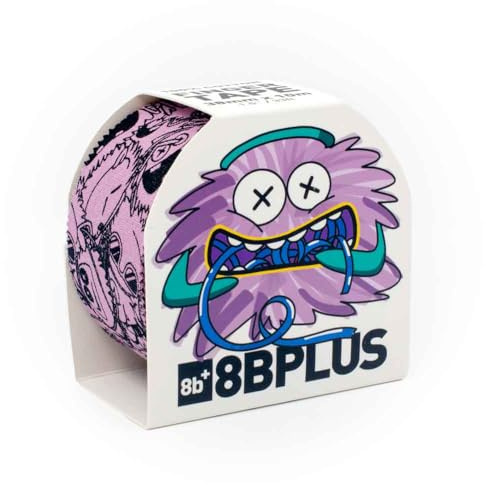 8BPLUS Fingertape/klättertejp 38 mm x 10 m | Stark fingertejp för klättring bouldering, styrketräning, volleyboll, handboll, kampsport | lila med tryck