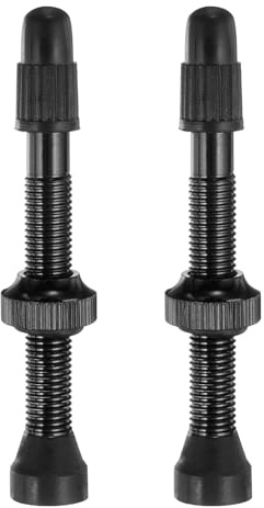 QUARKZMAN 2 Stück Tubeless Ventile 48mm Aluminiumlegierung Schwarz | Tubeless Ventil Super Leicht Kein Leck Dauerhaft Ventilkappen, Für die meisten Fahrrad Tubeless Felgen Paar