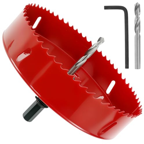 152mm Lochsäge M42-Bimetall Lochkreissäge Holz mit Sechskant-Schaft Lochbohrer Steckdose Holz Lochbohrer für Aluminium, Blech, Eisen, Holz, PVC und Kunststoffplatte (152mm)