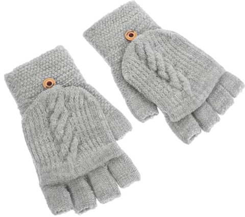 LIFKOME 1paar Fingerlose Handschuhe Für Damen Warme Gestrickte Half-finger-mitten Umwandelbare Fäustlinge Für Outdoor-aktivitäten Und Kaschmir Und Gefertigt