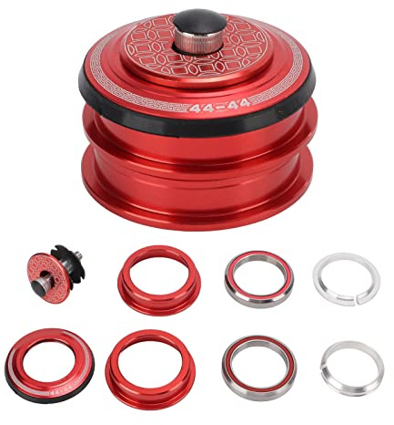 equlup Bike Headset, 44x44mm Double Bearings Bike Front Fork Stem Headset Aluminium Alloy Cycling Components Parts for Ordinary Straight Fork Tube