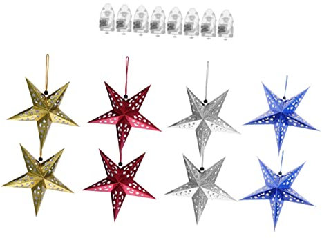 SOLUSTRE 8stücke Sterne Leuchtend Aus Hochwertigem Material Pentagramm Hängen Dekor Für Zimmer Und Büro Stern Hänge Schmuck Für Fotos Und Geschenke