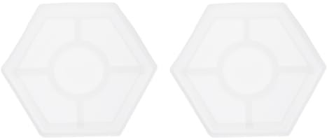 QUARKZMAN 2 Pcs Molde De Resina De Silicona Hexagonal Mediano Para Portavasos, Moldes Para Bandejas De Resina, Moldes De Resina Epoxi Para Portavasos Bandejas DIY Arte Tazones, Blanco
