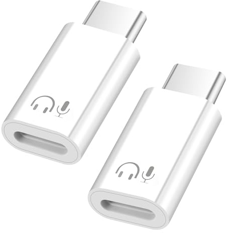 Puiseno 2 Stück Lightnning auf USB-C Adapter Audio, [MFi-Zertifiziert] USB-C Stecker zu Lightnning Buchse Kopfhörer-Adapter für iPhone 16/15 Serie, iPad und mehr (Unterstützt kein OTG)