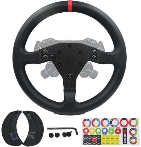 Replace 13 inch lightweight Original Leather Steering Wheel Replace Panel For Logitech G PRO Steering Wheel Hub; For Xbox Series X/S PS4 PS5 PC For Logitech G RS Sim Wheel Mod GT3 GT4 Racing Game
