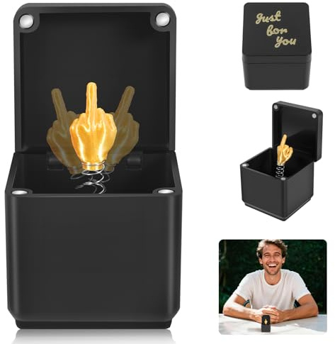 Regalo Con Dito Medio Scatola Regalo Con Dito Medio Decorazione da Scrivania Divertente Scatola Regalo Scherzosa Regalo a Sorpresa A Forma di Dito Scherzo Pop-Up (Nero)