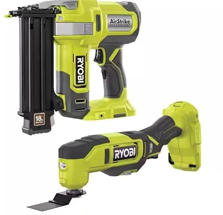 RYOBI 18V ONE+ Cordless Battery 18-Gauge Brad Nailer and Multi-Tool Combo Kit (Tools Only)