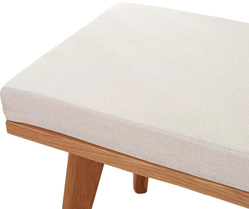 Odaima Coussin de Banc Interieur 1 2 3 ou 4 Places, Coussin de Siège de Banc 100/180/200/120/90x40cm,Coussin d'assise 5cm d'épaisseur pour Jardin, Balcon, Terrasse et Palette(Beige,110x50x5cm)