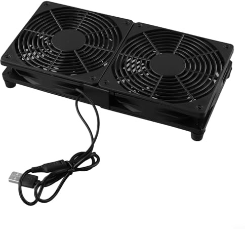 Yuanpgky Ventilador de refrigeración para computadora de 120 mm y 5 V alimentado por USB con rodamiento de bolas dual con bajo ruido para router, PC, portátil y consola de juegos