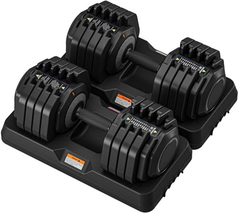Dripex Hanteln Set, Verstellbare Kurzhanteln Set 41kgx2 /90lbsx2 Ein Paar, 10-Positionen-Einstellung Hantel mit Anti-Rutsch Griff, Fitness Hanteln aus Stahl