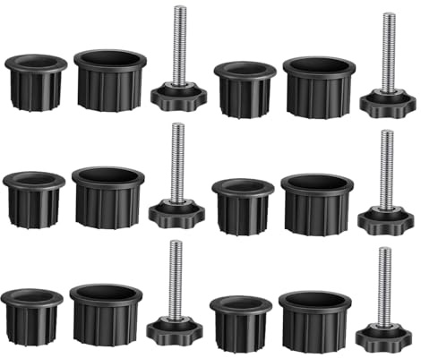 VILLCASE Anneau Bouchon et Capuchon pour Pied de Parasol Base Plastique avec Vis de Rechange pour Tube de Parasol Installation Facile et Résistance Aux Intempéries Lot
