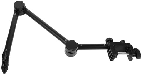 Microphone Boom Arm Stand 360 Degree Adjustable Desk Mount | Black Plastic and Metal Build, Universal Clip Fit, Studio and Radio Use