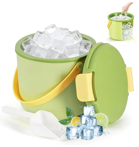 2.6L Eiswürfelbehälter Mit Deckel,Isbehälter,Ice Cubetray,24 Stunden Warm | Eiswürfelbehälter Mit Deckel,Lässt Sich Leicht Entformen, Eiskübel Mit Griff Ausgestattet, Eignet Es Sich Für Partys