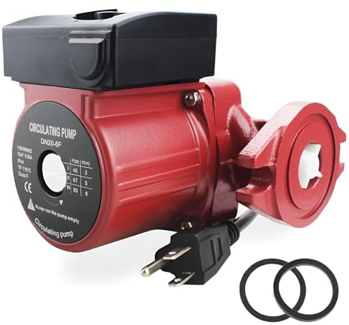 BACOENG 115V 1'' FNPT Flanged Hot Water Recirculating Pump, 3 Speed Switchable Circulation Pump for Boiler, Solar Heater and Hydronic Radiant Heating