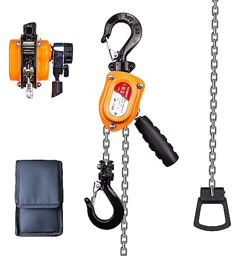 YATOINTO Mini Manual Lever Block 1/2 Ton 1100lbs, Come Along Manual Chain Hoist, 1.5M 5FT Steel G80 Puller Hoist, with Hook for Building