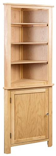 INLIFE Eckschrank 59 x 36 x 180 cm Massivholz Eiche