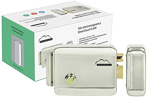 Serratura Elettrica da Applicare 12V Mano Sinistra Cilindro con 3 chiavi mancino, 12 V, Chiusura Normale Fail-Secure, Acciaio Inox, Pulsante di sblocco Acciaio Inox, Pulsante di sblocco YL-500