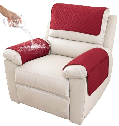 GYHH Sofa Armlehnenbezüge, Kopfstützenbezug für Relaxsessel, Rutschfester Gesteppter Möbelbezug für Fernsehsessel Sessel und Sofa