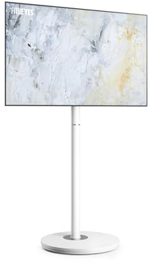 FITUEYES Design TV Ständer Rollbar für 32-65 Zoll Fernseher Mobiler TV Standfuss höhenverstellbar Modern minimalistisch Fernsehständer für Wohnung Büro Heim