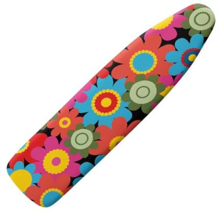 Jeiento Hippie-Bügelbrettbezug mit elastischem Rand, buntes Blumenmuster, waschbarer und kratzfester Polyester-Bügelbezug, Heimdekoration, 38,1 x 137,2 cm