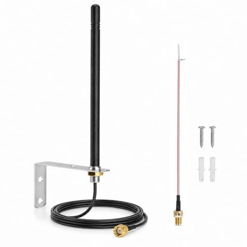 Nelawya 868 MHz LoRa Antenne Outdoor SMA Stecker mit 2 m Kabel | 8 dBi LoRaWAN Wandantenne mit Halterung und SMA-auf-offenes-Kabel Adapter für CCU2 CCU3 RaspberryMatic Meshtastic