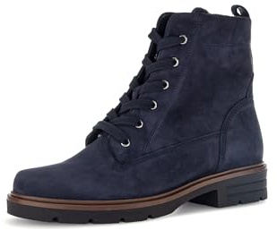 Gabor Women's Lace-Up Ankle Boots, Women's Lace-Up Boots, Interchangeable Footbed, Best Fitting, Blue 16