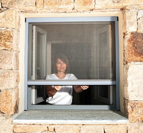 Avosdim Insektenschutzrollo für Fenster B 125 x H 220 cm & Türen, Aluminium, Insektenschutz Fenster – Silbermetallic