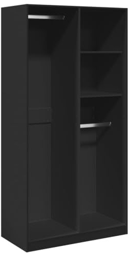 vidaXL Kleiderschrank Schwarz 100x50x200 cm Holzwerkstoff