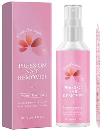 Nail Glue Remover Kit, 60ml Nagelkleberentferner Für Drucknägel, Gel-Nagelreiniger Nagelspitzen Kunstnagel Acryl Gefälschter Nagelkleber Falscher Nagelentferner Gel Nägel Sanfte Formel