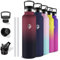 Grsta Gourde Isotherme, 1l, Sans BPA, Paille, Anti Fuite, Gourde Inox, Acier Inoxydable 18/8, Adulte, Double Isolation, Bouteille d'eau pour Randonnée, Camping, Aptitude, Sportif