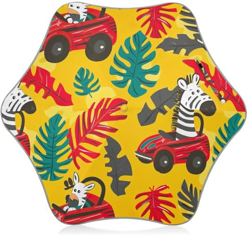 GAIREG Regenschirm für Kinder, Rennwagen mit Tierfahrer, für Jungen, Kinder, Schneeschirm, Stockschirme für Kinder
